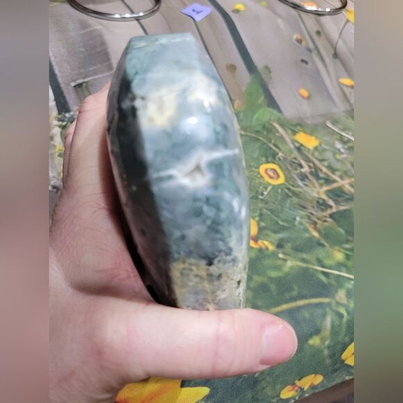 Druzy Moss Agate Heart - Picture 8 of 9